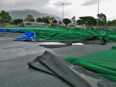 Flood damaged sports field