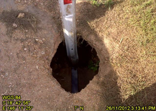 Use a straight edge / rule to demonstrate subsidence, shoving, sinkholes or scours to the asset caused by the event and to support proposed treatment and quantities. Where possible capture full length of the straight edge, and separate close up/s of the depth. . 