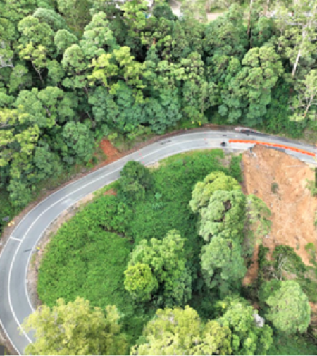 Landslip 2 – Drone view showing context and scale