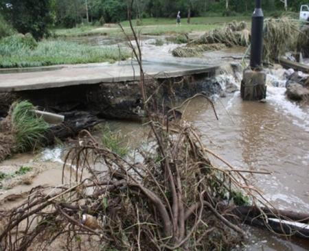 Undermined displaced floodway