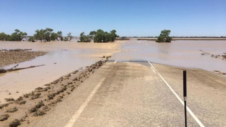 Flinders Highway in flood