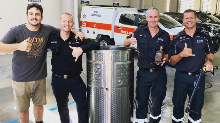 Distillery staff and QFES