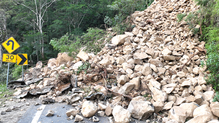 Gold Coast Springbrook landslip site 1