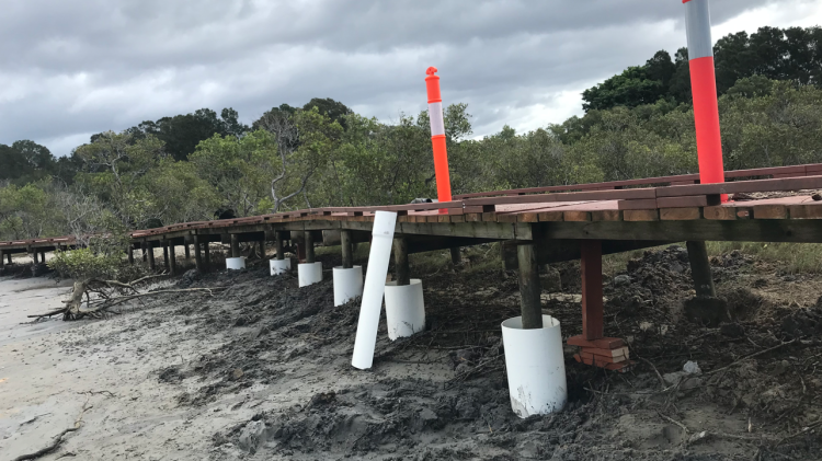 Damaged boardwalk