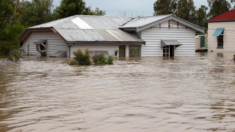 Flooded house