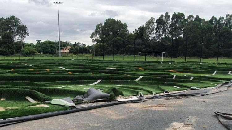 The surface at Mitchelton Sports Fields were substantially damaged
