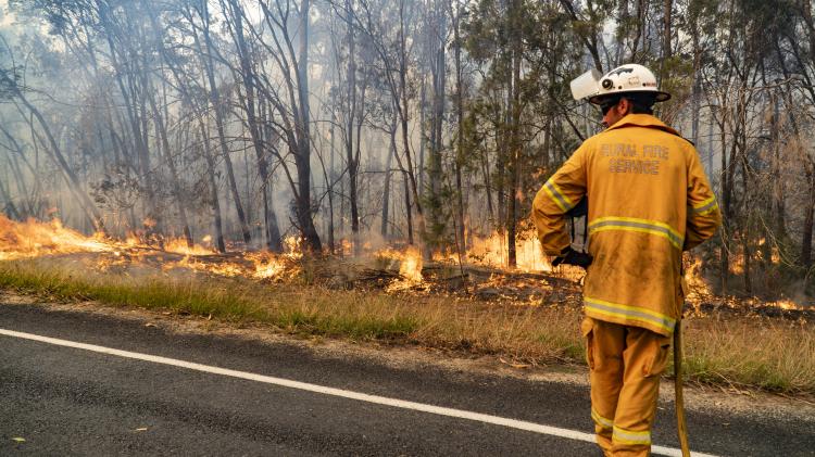 Rural firefighters battle the flames in the Western Downs