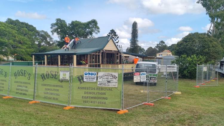 One of the flood-impacted homes currently being broken down and demolished in Maryborough through the Voluntary Home Buy-Back Program.