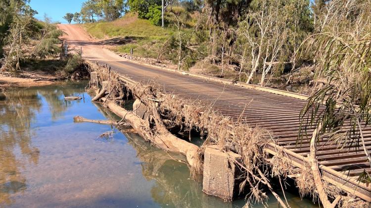Flood-damaged bridge in Charters Towers