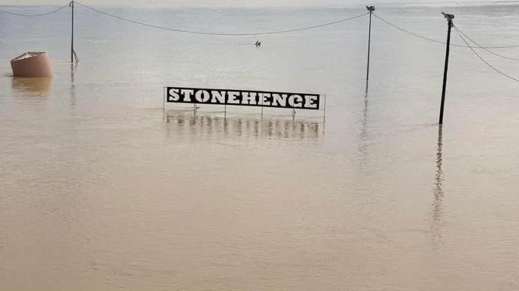 Stonehenge Cattle Yards under water