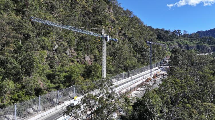 Rock protection fencing at Cunninghams Gap
