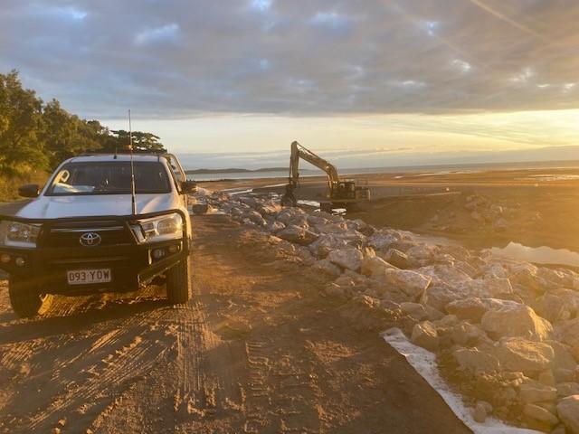 Banfield Drive seawall progress