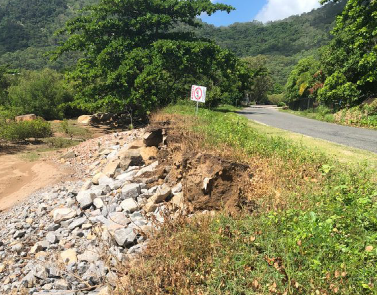 Banfield Drive seawall damage