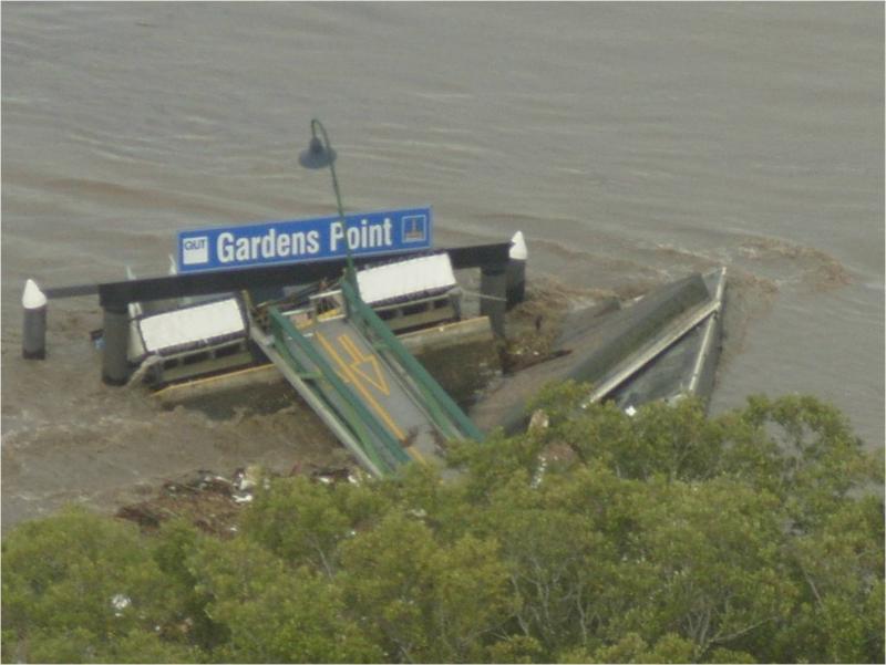 Gardens Point ferry terminal damaged after 2011 floods