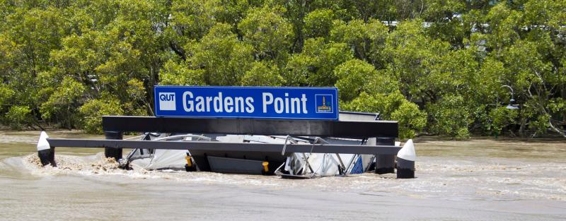 Ferry Terminal at Gardens Point during the 2011 floods