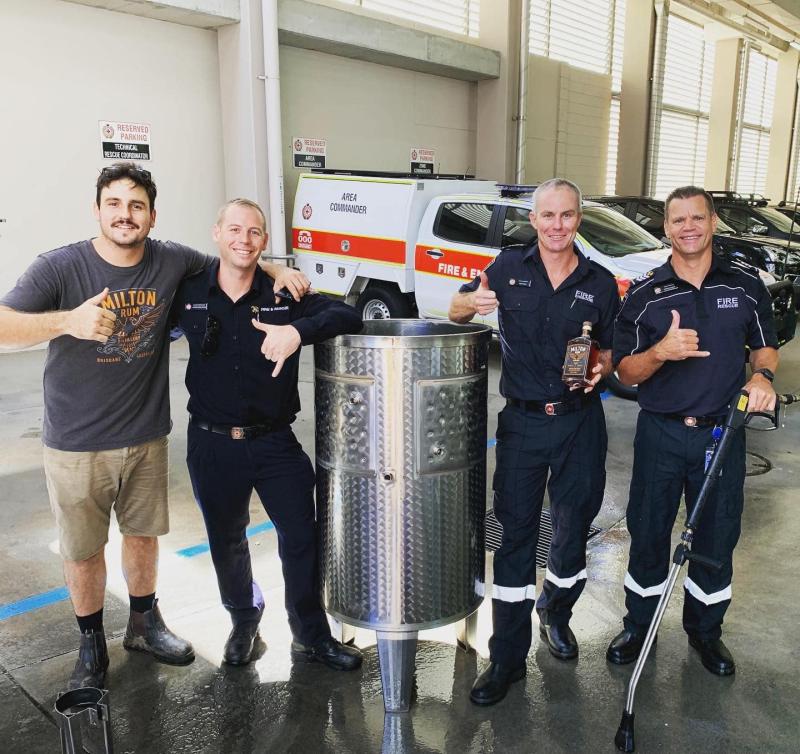 Distillery staff and QFES