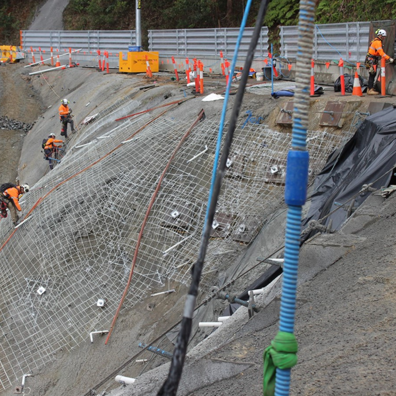 Beechmont Road downslope stabilisation works in progress