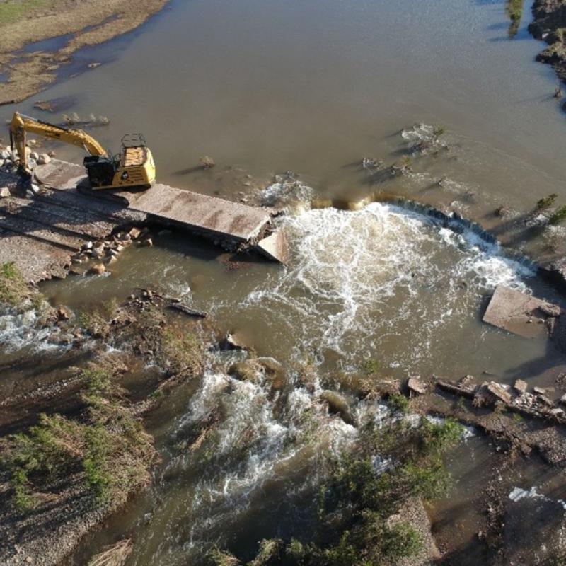 Following the 2022 SEQ floods, significant portions of the Scrub Creek Road river crossing were destroyed.