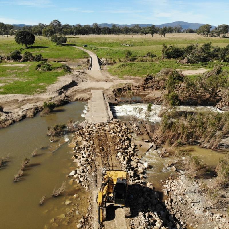 Scrub Creek Road river crossing undergoing repairs to restore access for Braemore residents.