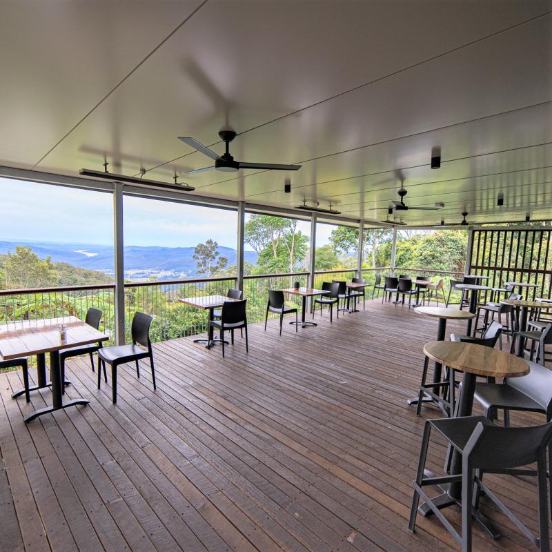 Large deck extension at Binna Burra's Tea House.