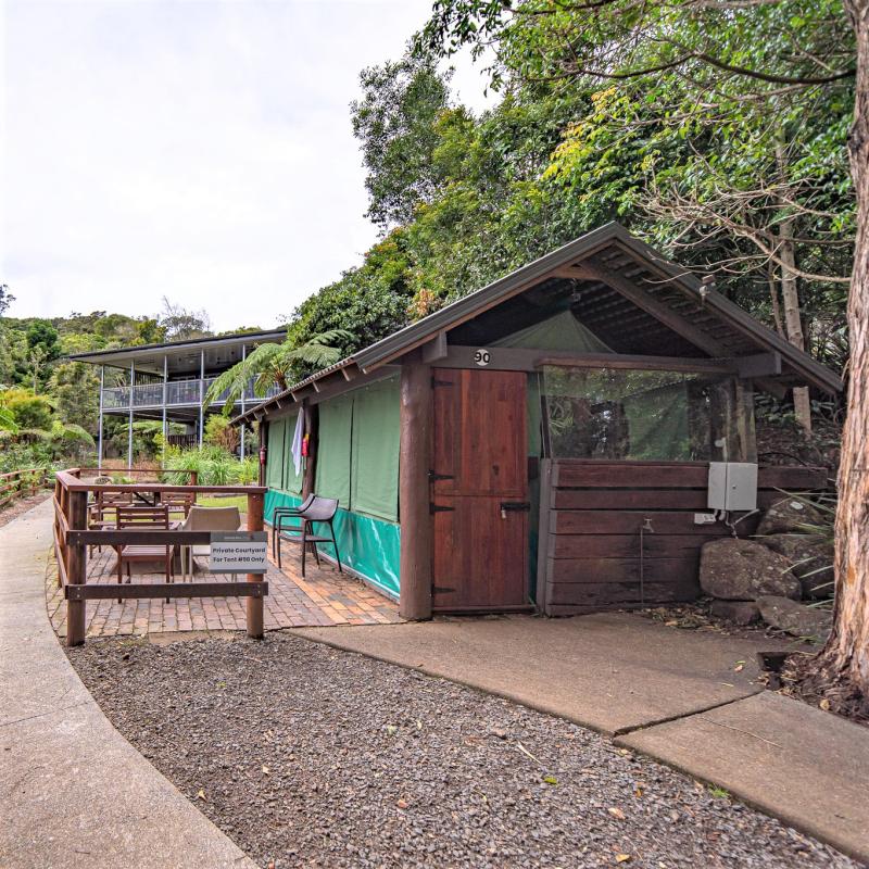 A double safari tent at Binna Burra. 