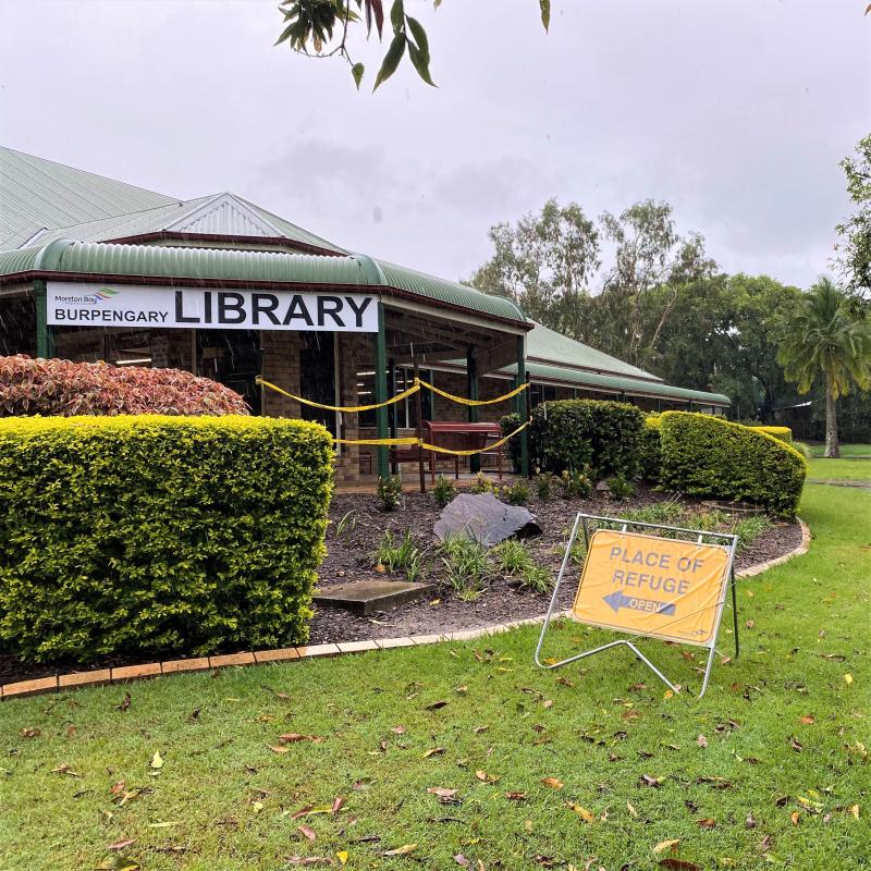 A place of refuge set up at a Moreton Bay Regional Council library.