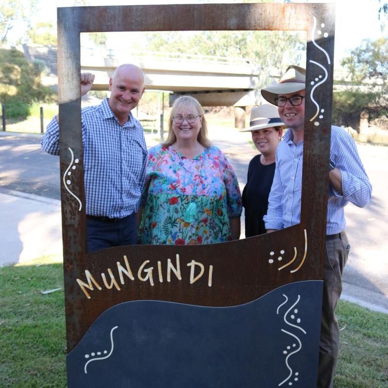 All smiles in the frame at Mungindi River Park on the Queensland-New South Wales border.