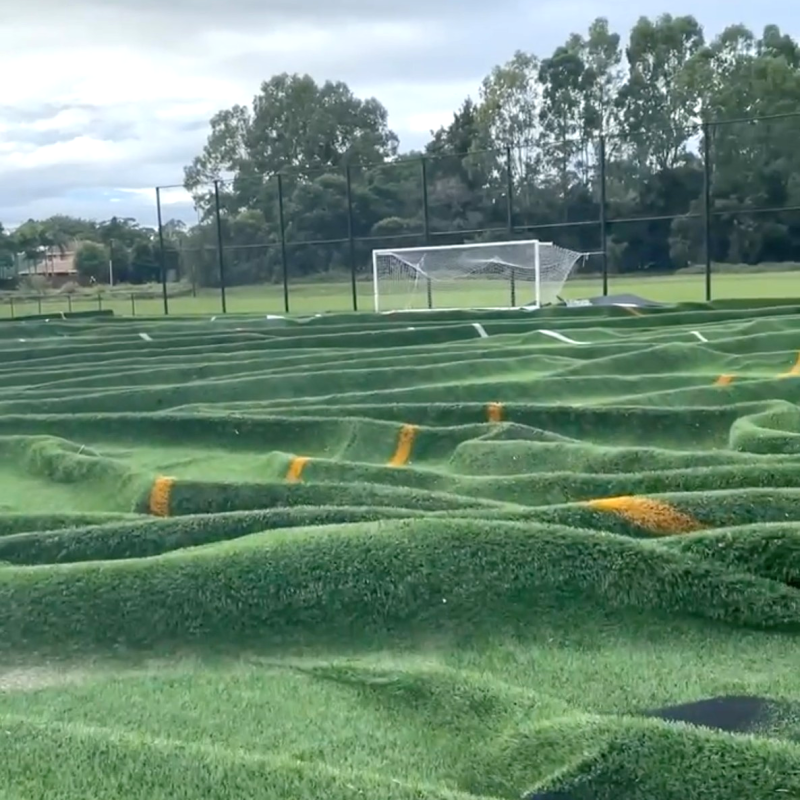 Flooding in February 2022 destroyed Mitchelton Football Club's synthetic playing surface.