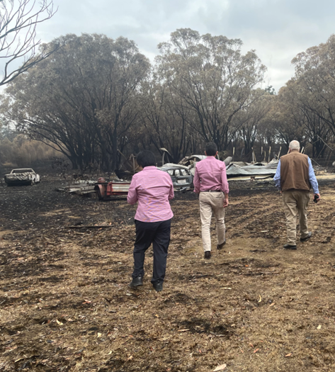 CEO visit to burnt out house Southern Downs