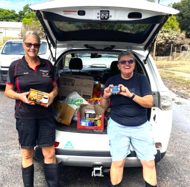 Goodna Street Life volunteers dropping off groceries to flood victims.