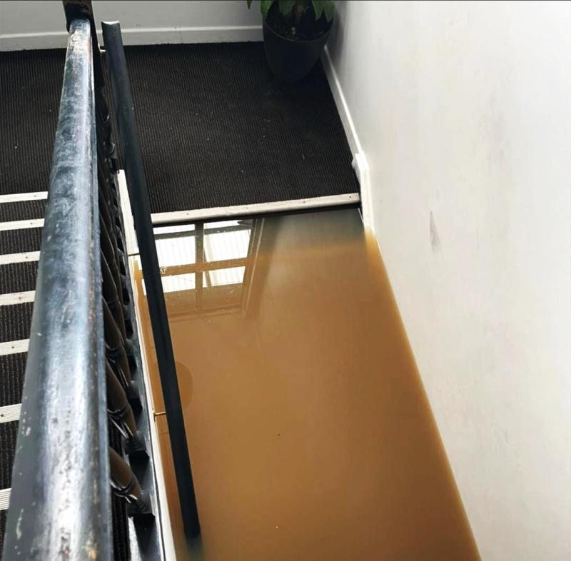 Floodwater inundation at not-for-profit Goodna Street Life, 2022.