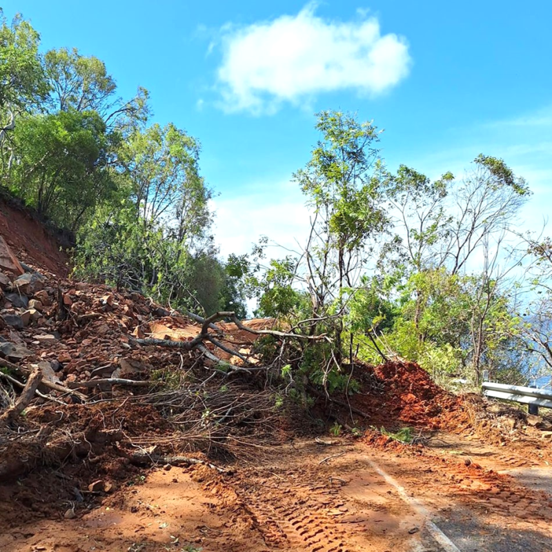 Captain Cook Highway landslip site