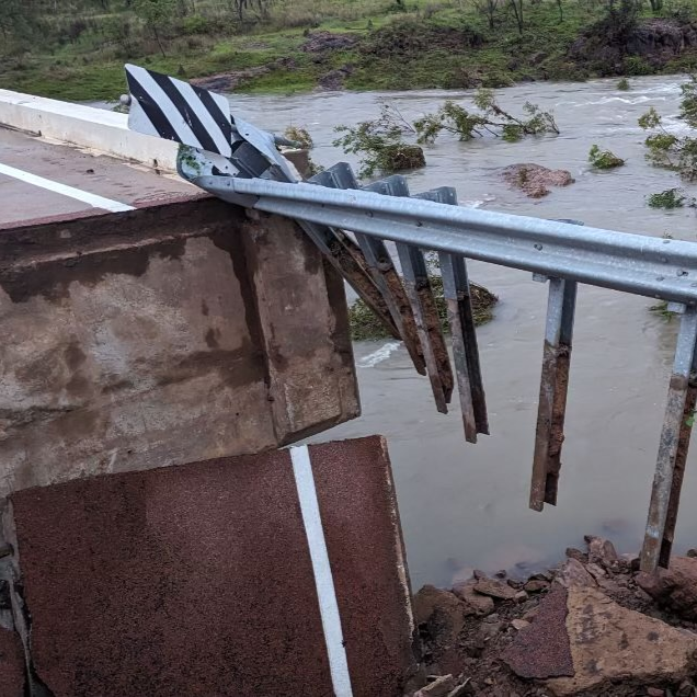 Damage to Routh Creek Bridge