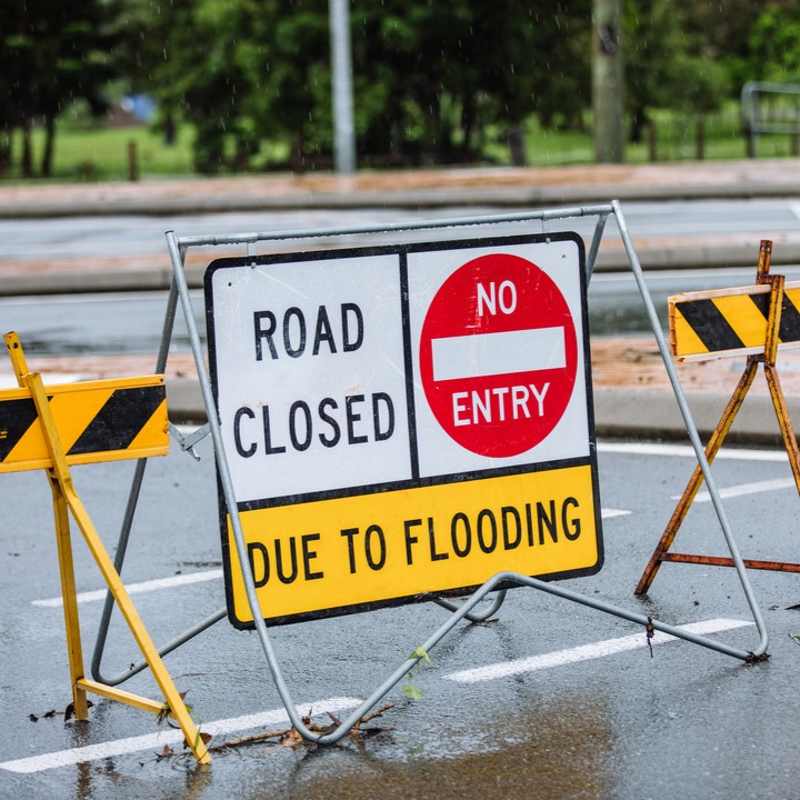 Road closed sign