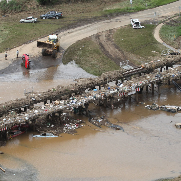 Grantham flood debris