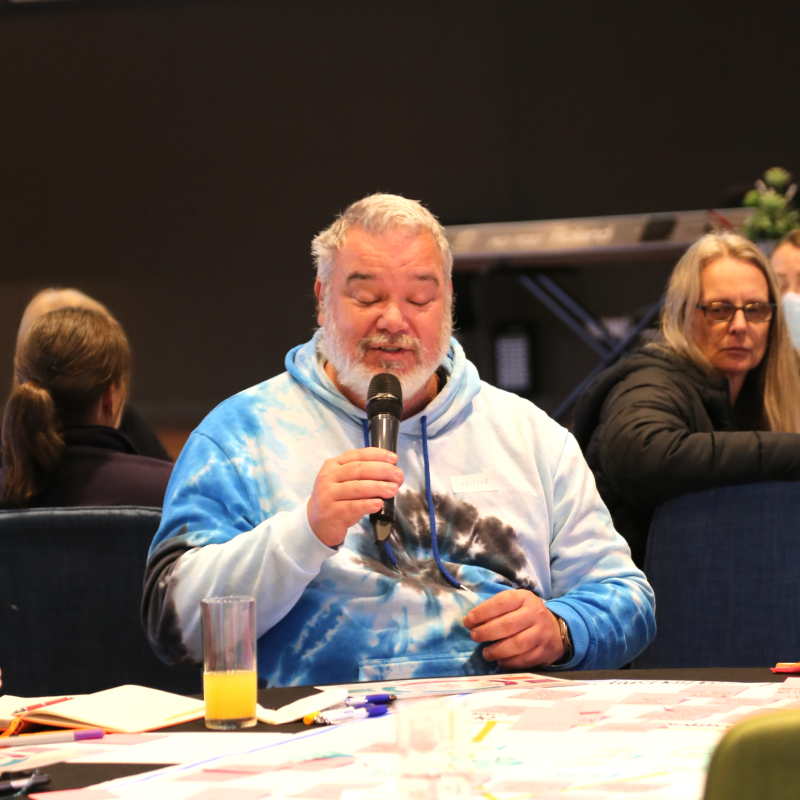 First member and co-chair of the Southern Downs Higher-Risk Sub-Group, Christof, speaking at a SDRC disability forum.