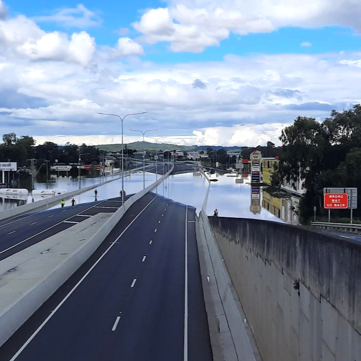 Flooded Ipswich Road