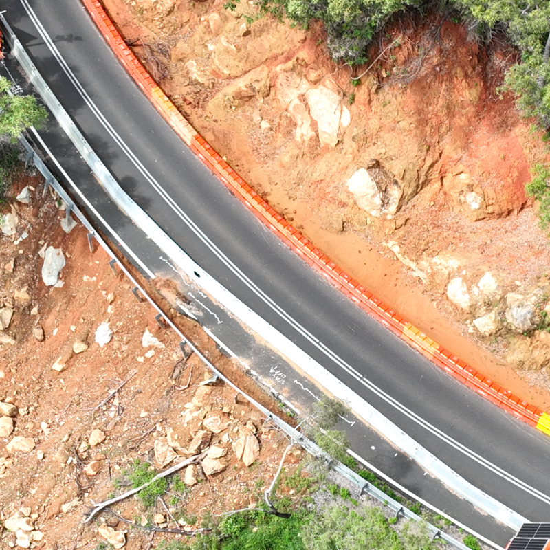 Damaged guardrail