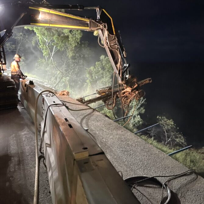 Roadworks at night