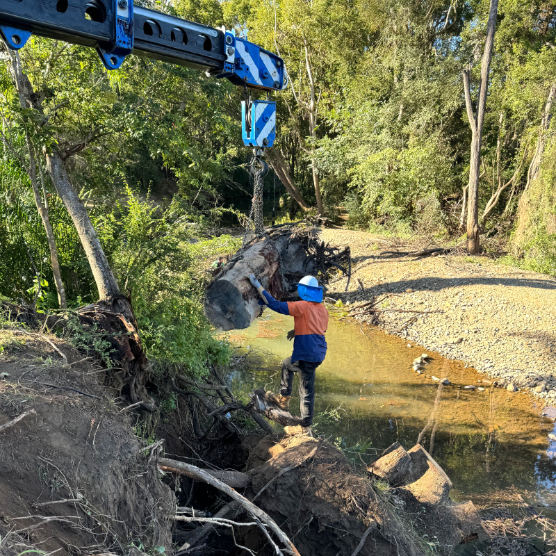 Creek stabilisation works