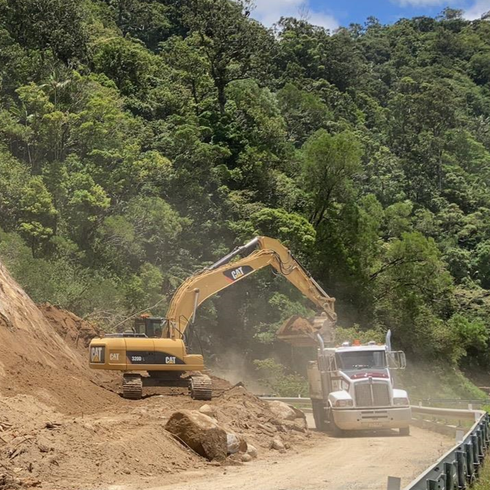 Clearing debris from road