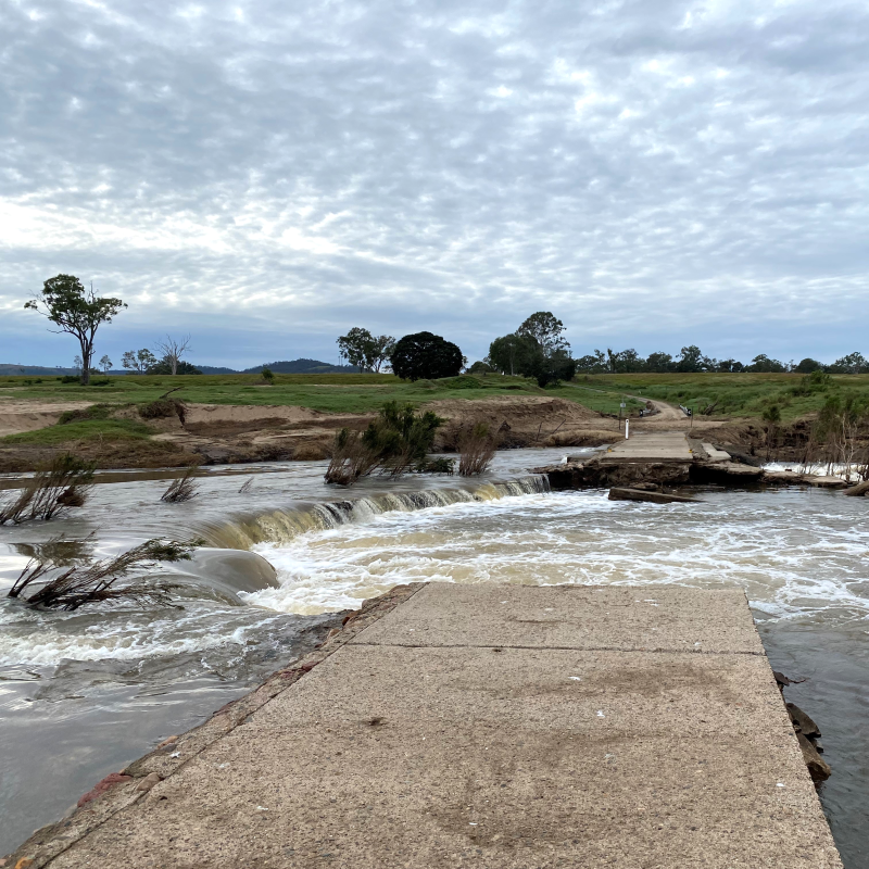Damaged causeway
