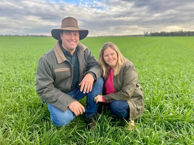 Jason and Chelsea Kidd at home on the Western Downs