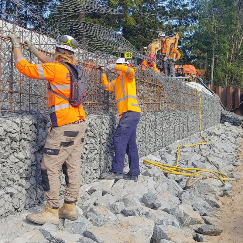Gabion basket installation