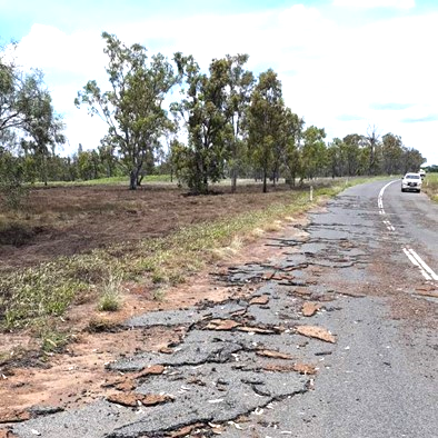 Badly damaged road