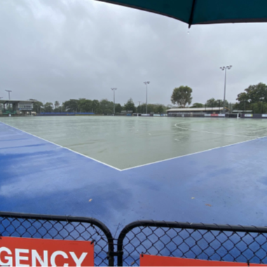 The pitch was submerged under 30cm of water during Jasper