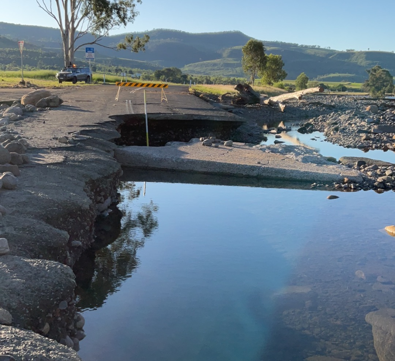 Damage to Mount Sylvia Road
