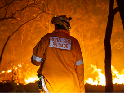 Image of fire fighter at fire