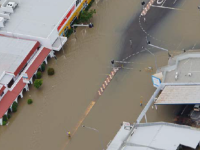 Townsville main street flooded