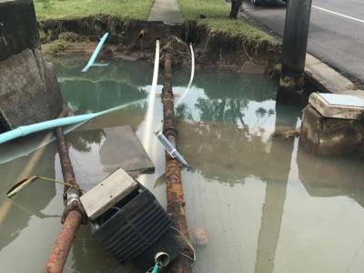 Flooded storm water infrastructure